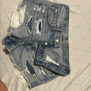 American Eagle Outfitters Ripped Blue Jean Shorts